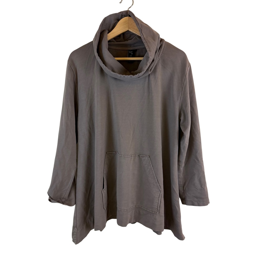 Focus Casual Life Cowl Neck Hoodie Women Large Gray Long Sleeve Front Pocket